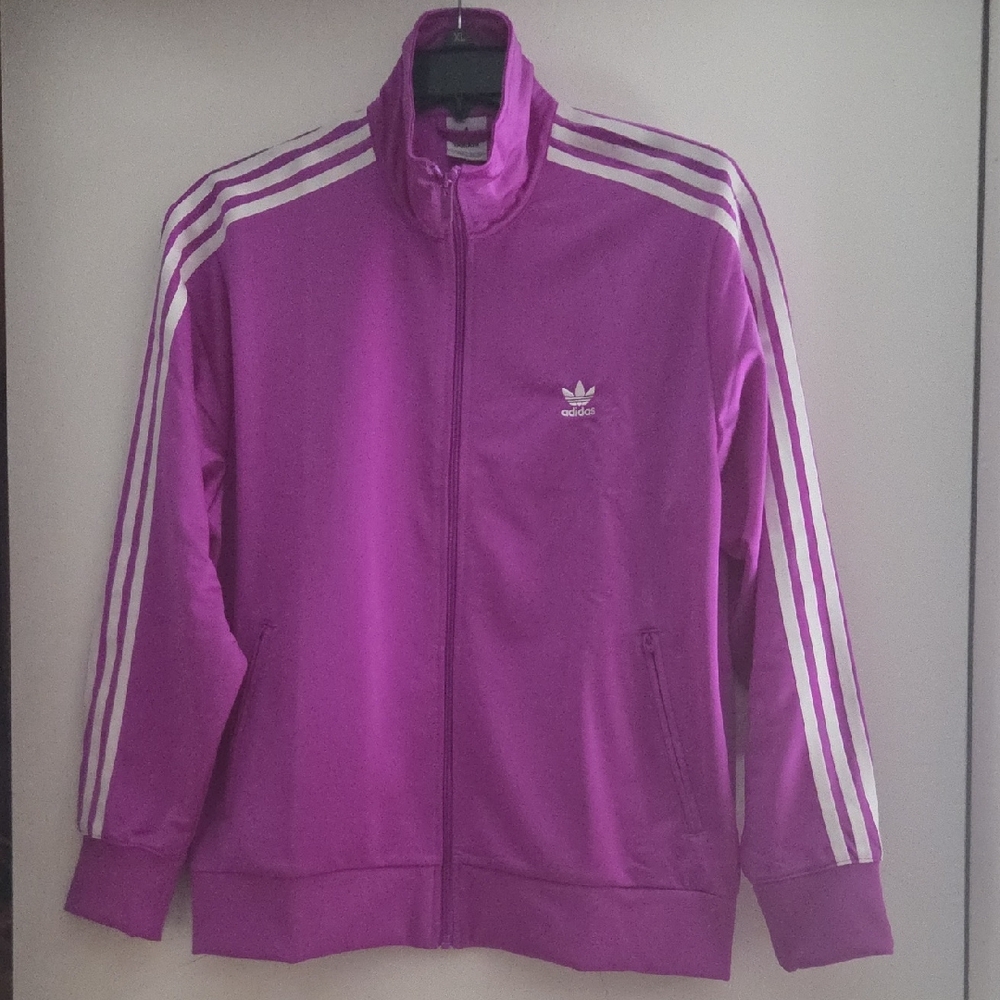Adidas Vibrant Purple Jacket with White Stripes